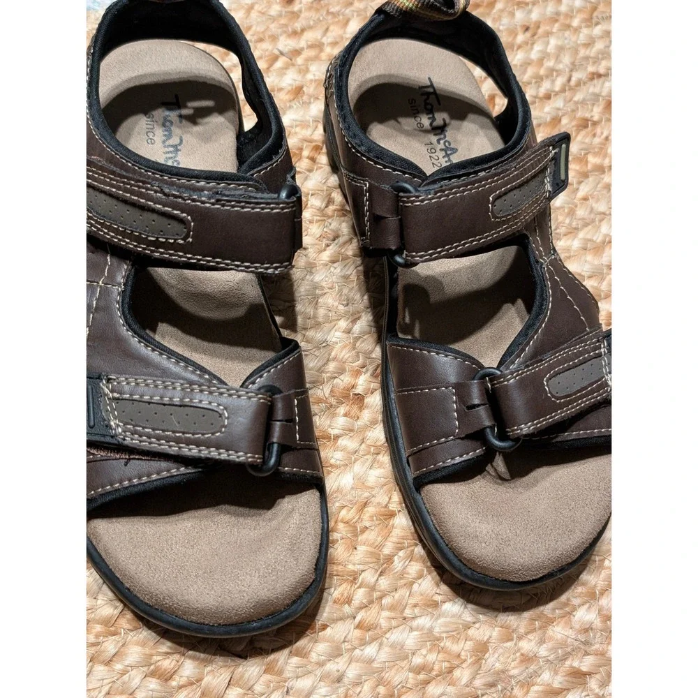 Thom McAn Daniel Brown Mens Sandals Brown Adjustable Straps Size 7M